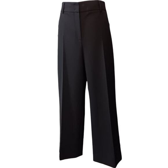 NEW AKRIS PUNTO Wide Leg Pants 14 Tailored 35x26 Similar to Cropped Chiaro Black - Picture 11 of 13